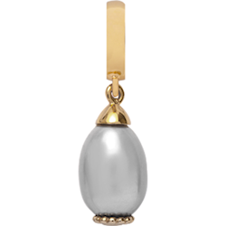 Christina Pearl Dream 08 Grey charm – forgyldt sølv, 6 mm til Classic læderarmbånd